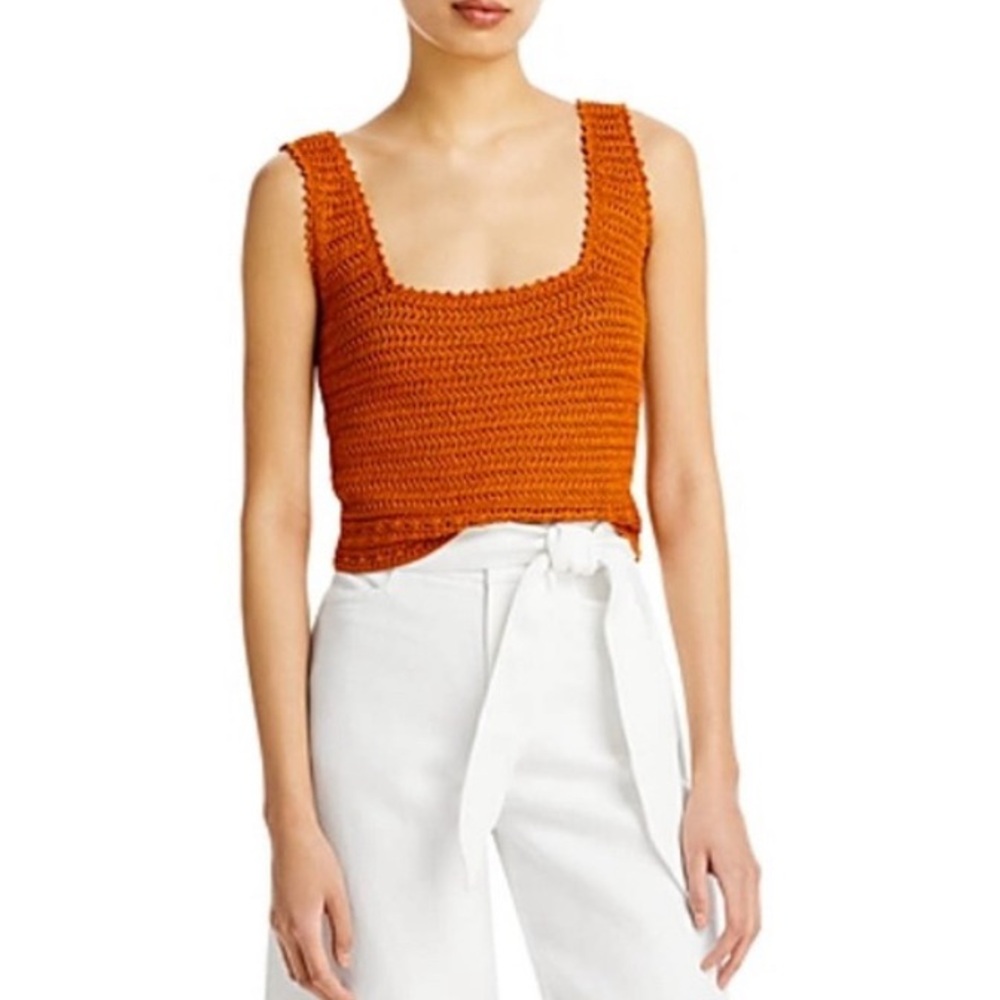 Vince Crochet Tank - Burnt Orange/Rust - Size Large
